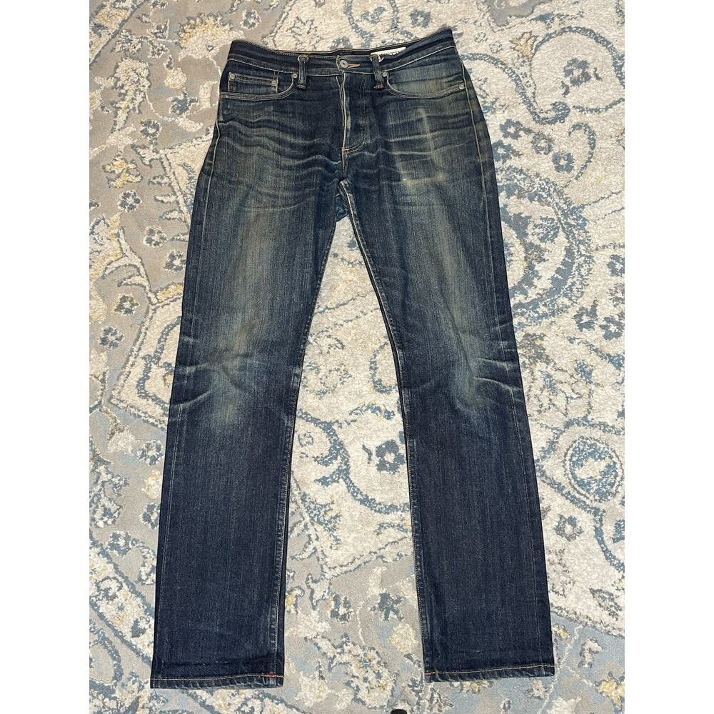 Gustin Raw Denim Jeans Mens 31 Straight Fit Selvedge Dark Wash USA Made